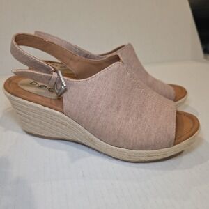 B.O.C Fabric Beige  Espadrille Wedge Clog Size 7